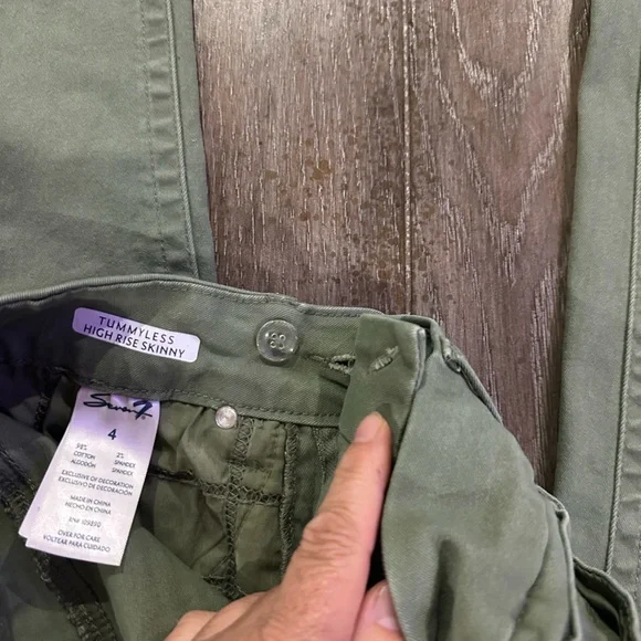 Seven7 Tummyless Olive Green Skinny Jeans - Picture 9 of 11